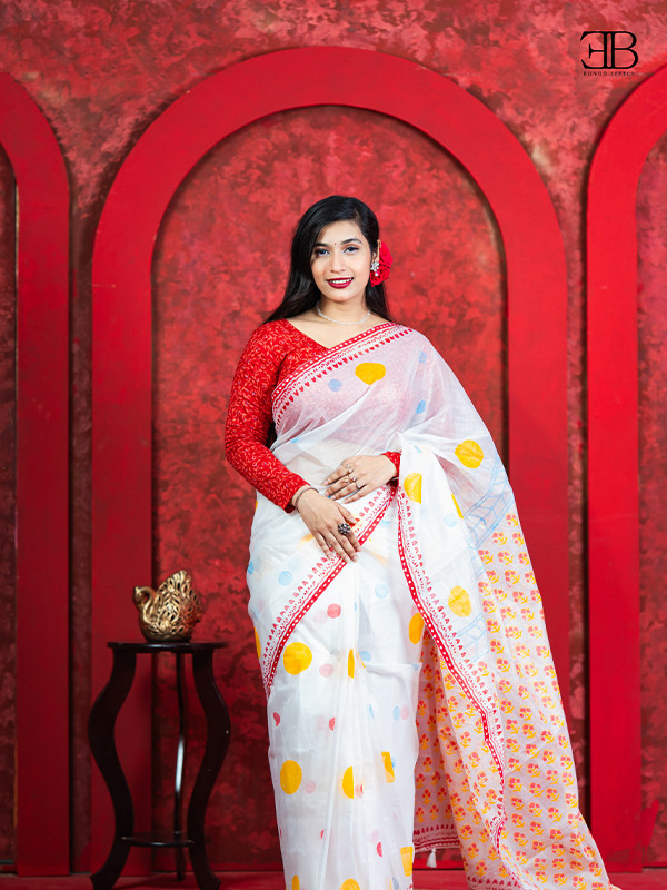 Premium White Saree