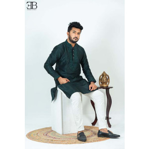 Bottle Green Premium Silk Panjabi