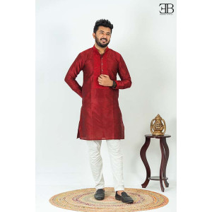 Maroon Premium Silk Panjabi