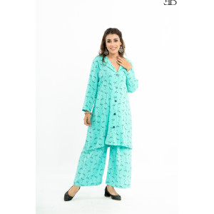 Teal Flamingo Print Co-ord Set