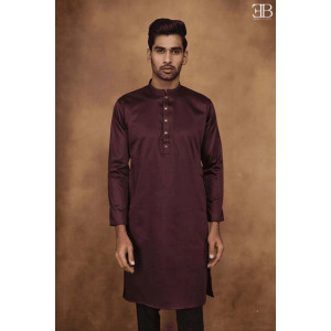 Premium Bordeaux Cotton Panjabi