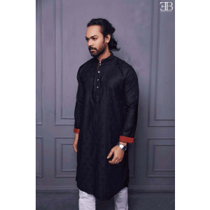 Premium Black Cotton Panjabi