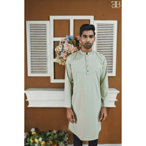 Premium Tea Green Cotton Panjabi