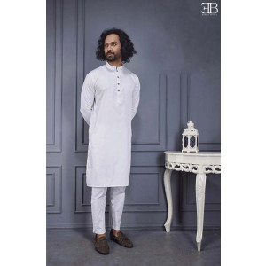 Premium White Cotton Panjabi
