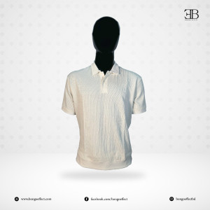 White Knitted Polo Tshirt