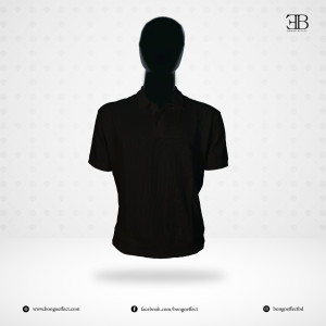 Black Knitted Polo Tshirt
