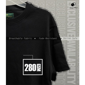 Black Premium Rib Drop Shoulder