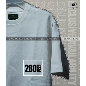 White Premium Rib Drop Shoulder